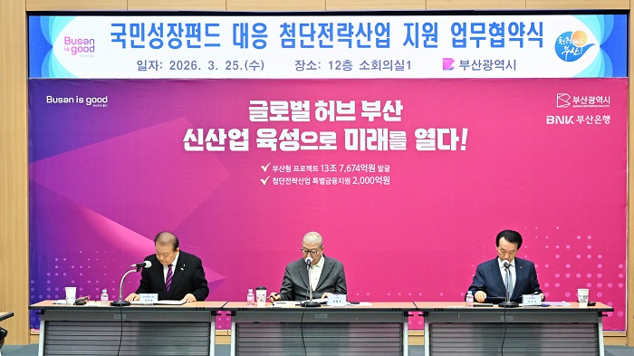 BNK부산은행, 부산시·부산상의와 국민성장펀드 대응 업무협약 체결